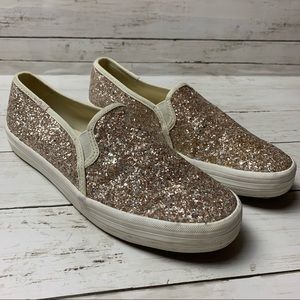 Keds |Kate Spade Rose Silver Gold Slip On Sneakers